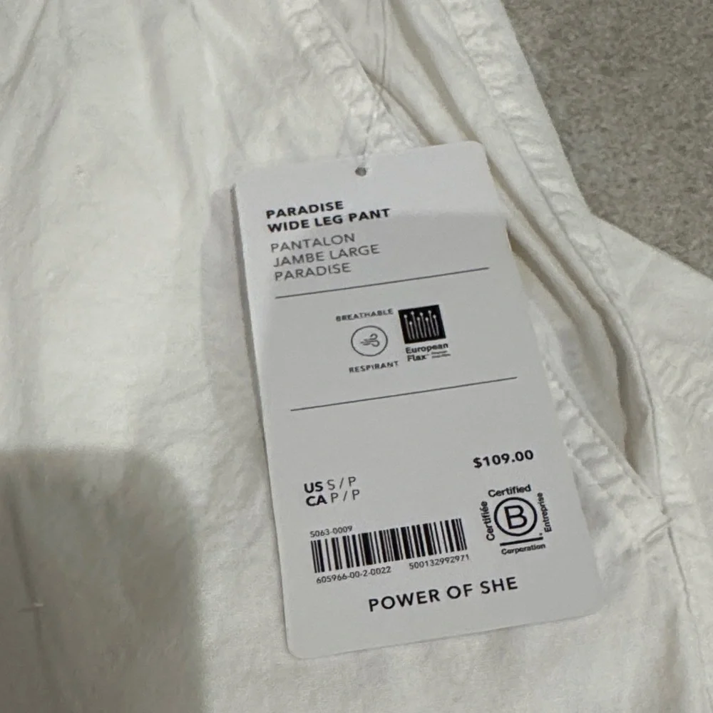NEW Athleta Wide leg Paradise Drawstring Pants Petite Small White - Picture 4 of 12